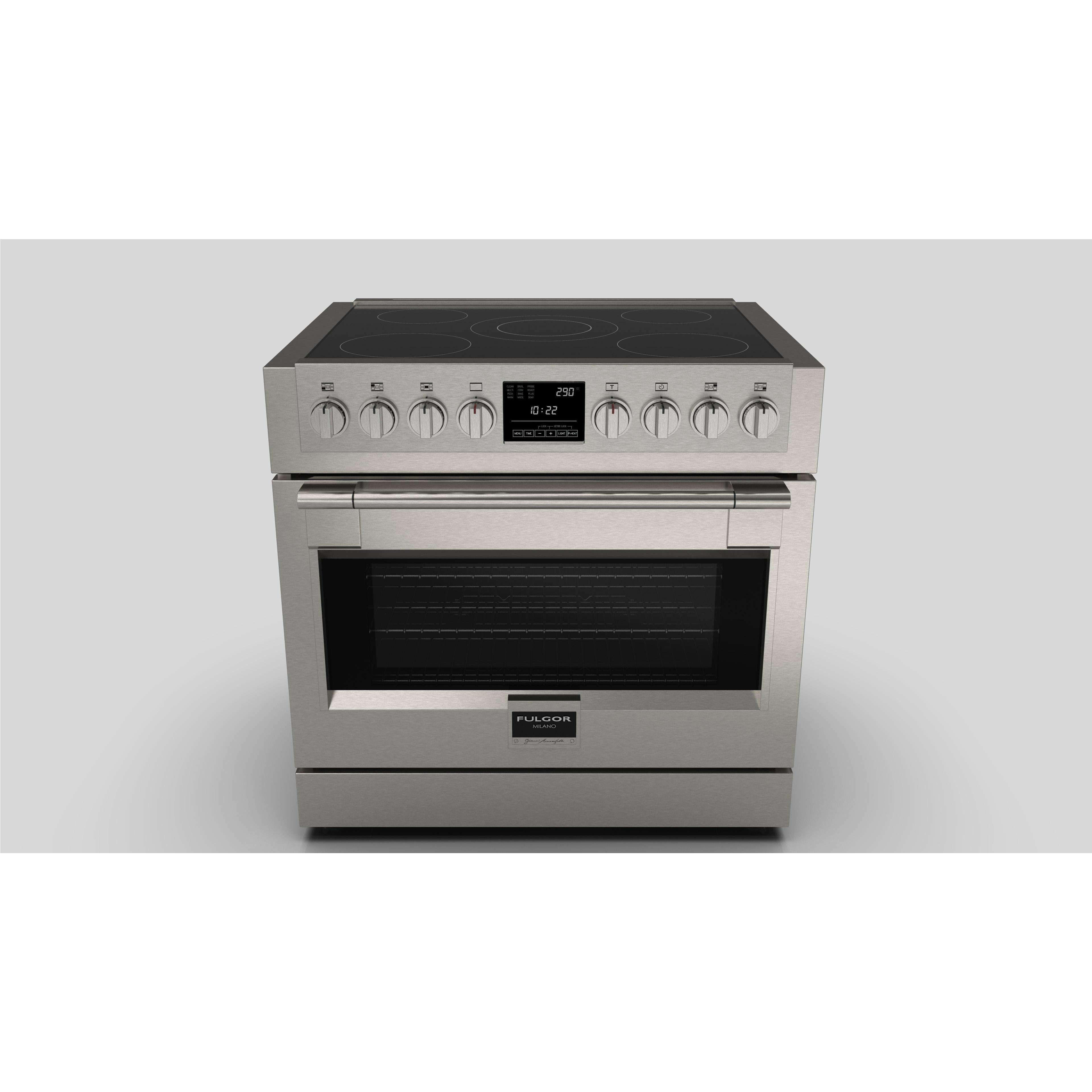 Fulgor Milano 36" Induction Freestanding Pro-Range with 5 Induction Zones, 5.7 Cu. Ft. Capacity - F6PIR365S1 - The Home Selection