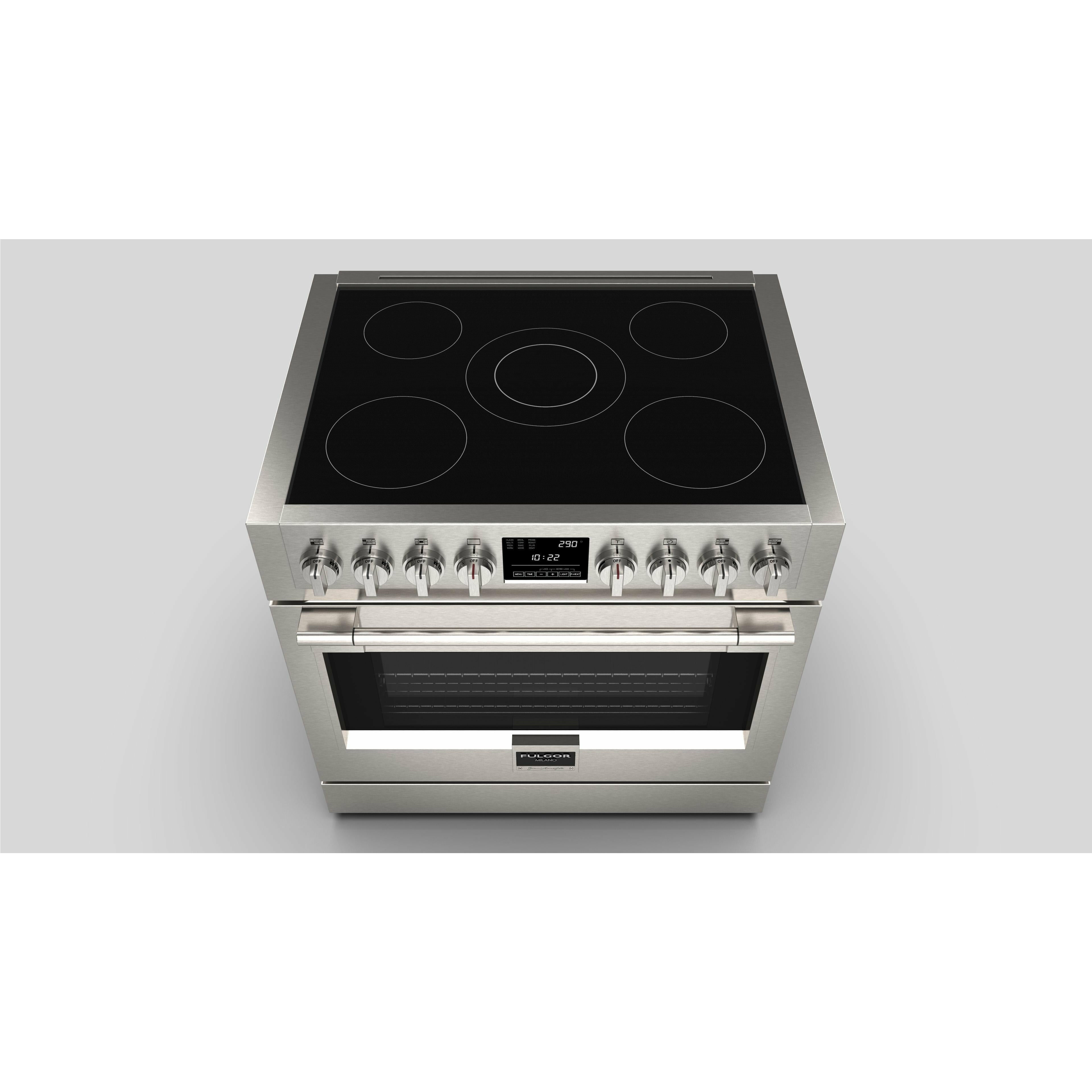 Fulgor Milano 36" Induction Freestanding Pro-Range with 5 Induction Zones, 5.7 Cu. Ft. Capacity - F6PIR365S1 - The Home Selection