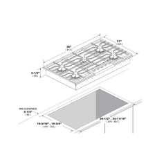 Fulgor Milano 36" Pro-Style Natural Gas Cooktop with 1 Central Dual Burner - F4PGK365S1 - The Home Selection