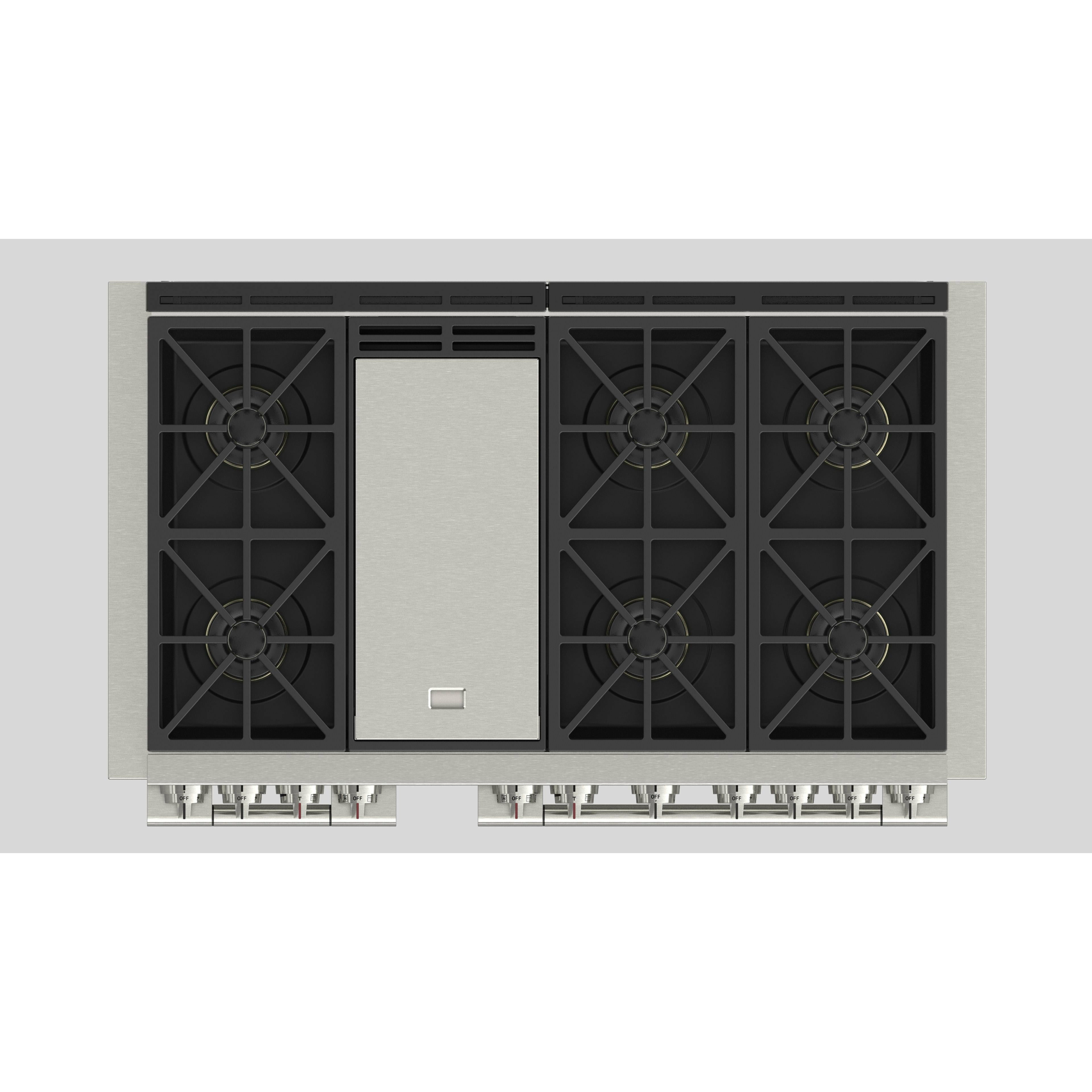 Fulgor Milano 48" Dual Fuel Professional Range with 6 Dual Flame Burners, 6.5 Cu. Ft. Total Capacity Stainless Steel - F6PDF486GS1 - The Home Selection