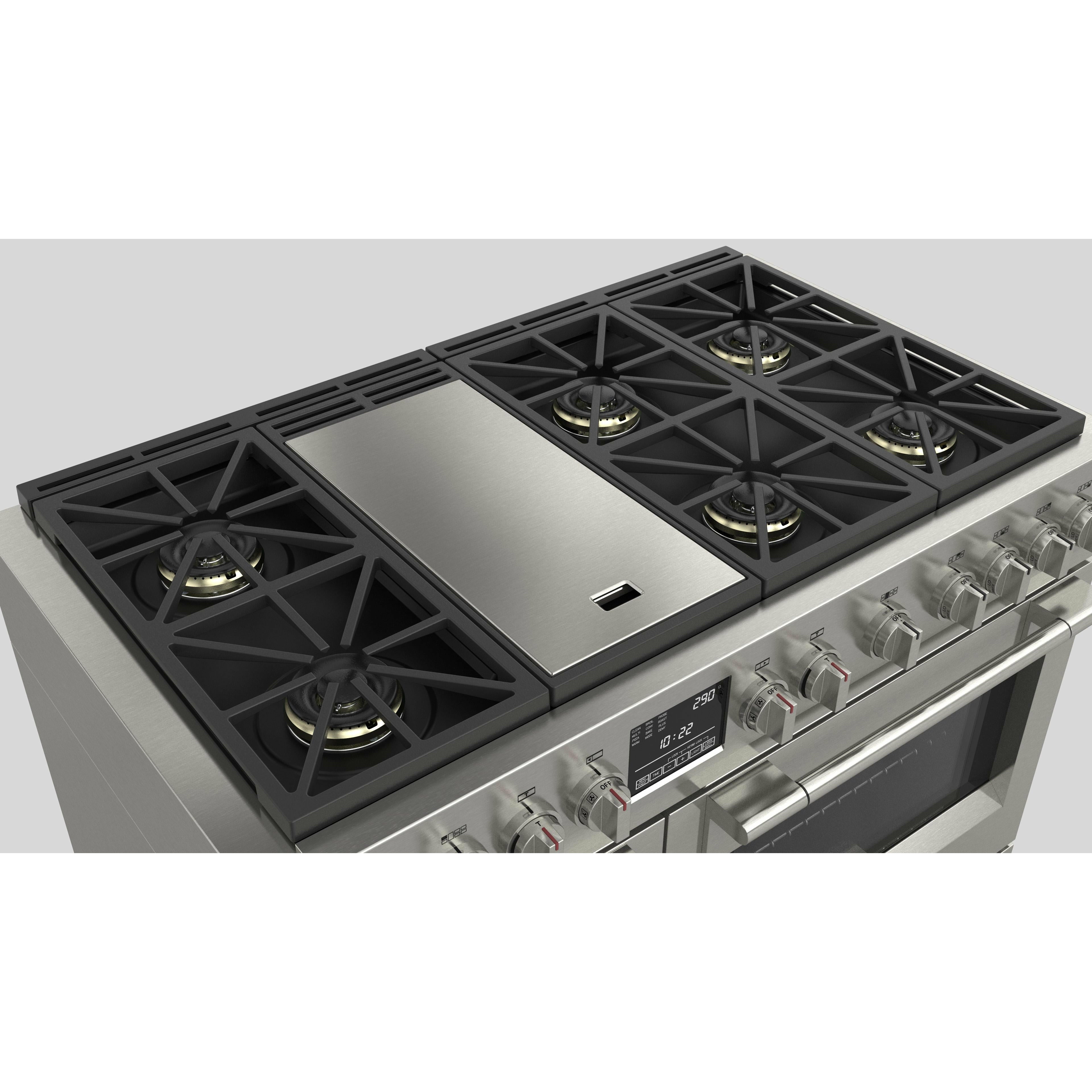 Fulgor Milano 48" Dual Fuel Professional Range with 6 Dual Flame Burners, 6.5 Cu. Ft. Total Capacity Stainless Steel - F6PDF486GS1 - The Home Selection