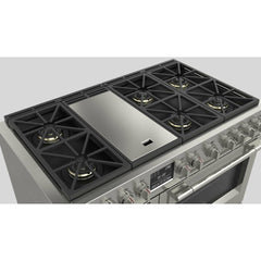 Fulgor Milano 48" Dual Fuel Professional Range with 6 Dual Flame Burners, 6.5 Cu. Ft. Total Capacity Stainless Steel - F6PDF486GS1 - The Home Selection