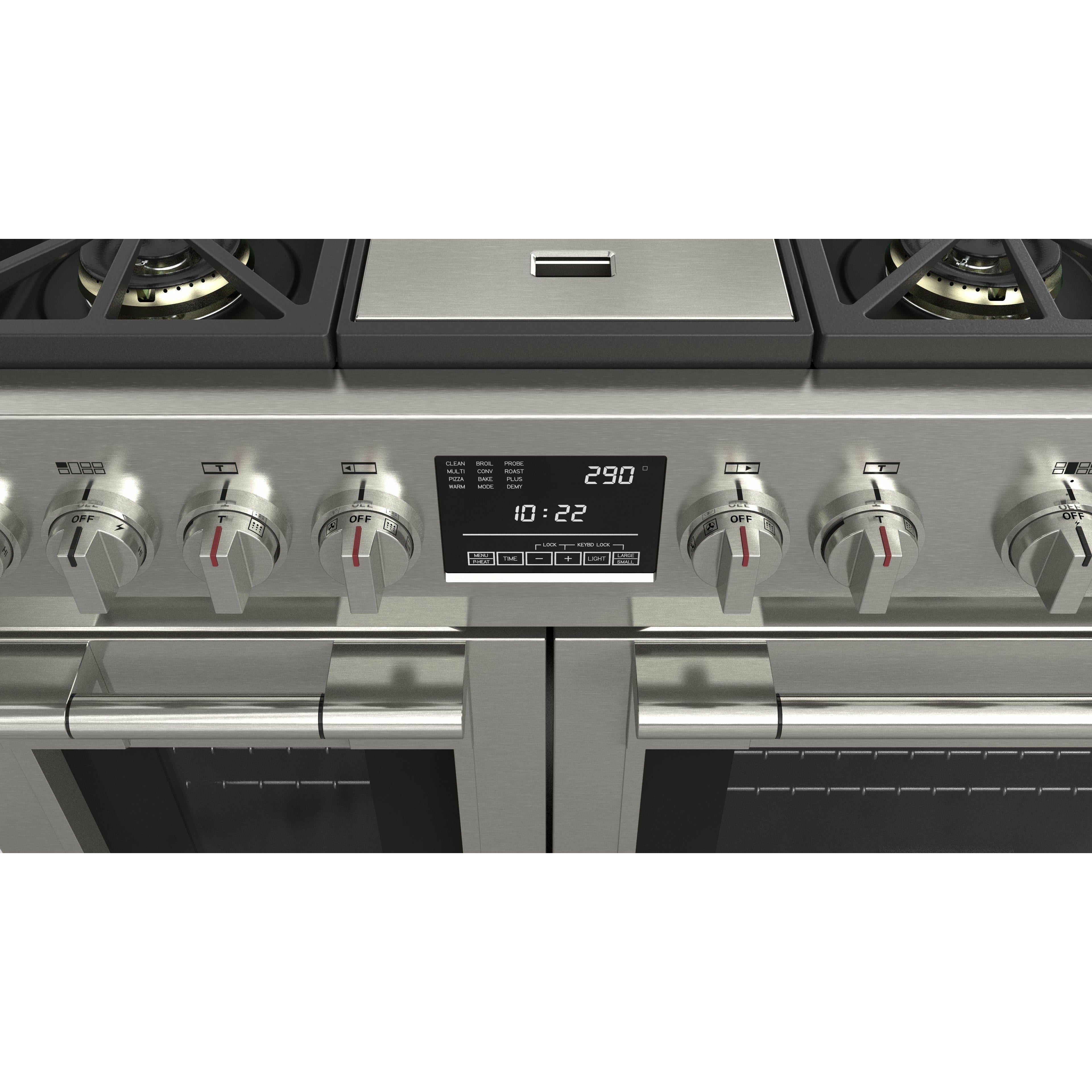 Fulgor Milano 48" Dual Fuel Professional Range with 6 Dual Flame Burners, 6.5 Cu. Ft. Total Capacity Stainless Steel - F6PDF486GS1 - The Home Selection