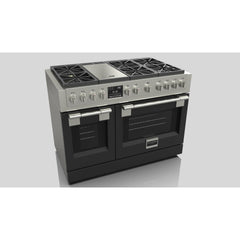 Fulgor Milano 48" Dual Fuel Professional Range with 6 Dual Flame Burners, 6.5 Cu. Ft. Total Capacity Stainless Steel - F6PDF486GS1 - The Home Selection