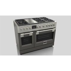 Fulgor Milano 48" Dual Fuel Professional Range with 6 Dual Flame Burners, 6.5 Cu. Ft. Total Capacity Stainless Steel - F6PDF486GS1 - The Home Selection