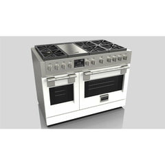 Fulgor Milano 48" Dual Fuel Professional Range with 6 Dual Flame Burners, 6.5 Cu. Ft. Total Capacity Stainless Steel - F6PDF486GS1 - The Home Selection
