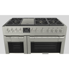 Fulgor Milano 48" Dual Fuel Professional Range with 6 Dual Flame Burners, 6.5 Cu. Ft. Total Capacity Stainless Steel - F6PDF486GS1 - The Home Selection