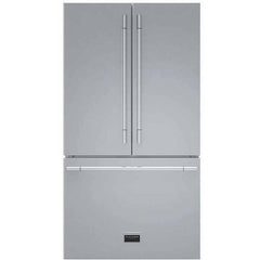 Fulgor Milano Package 48" Dual Fuel Range, 36" French Door Refrigerator, 48" Wall Range Hood and 24" Built-In Dishwasher - The Home Selection