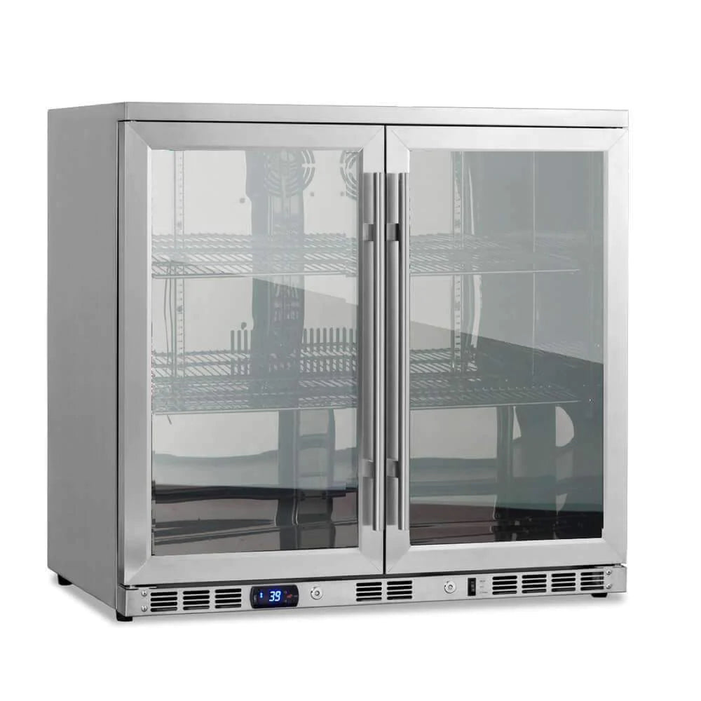 KingsBottle 36 Heating Glass 2 Door Built in Beverage Fridge - KBU56M