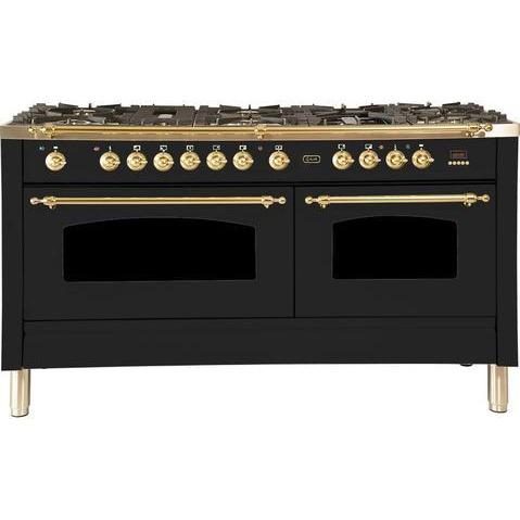 ILVE 60" Nostalgie Series Freestanding Double Oven Dual Fuel Range with 8 Sealed Burners and Griddle (UPN150FDM) - Ate and Drank