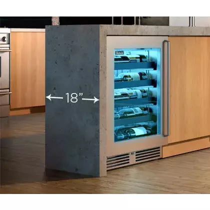 Perlick 24" Built-in Counter Depth Outdoor Wine Reserve with 3.1 cu. ft. Capacity, Stainless Steel-Glass Door - HH24WO-4-3
