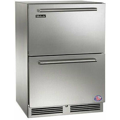 Perlick 24" Undercounter Outdoor Refrigerator Drawers with 5.2 cu. ft. Capacity, Stainless Steel Door - HP24RO-4-5