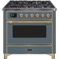 ILVE 36" Majestic II Series Dual Fuel Gas Range with 6 Burners with 3.5 cu. ft. Oven Capacity TFT Oven Control Display - UM096DNS - The Home Selection