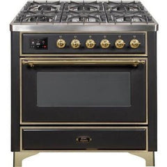 ILVE 36" Majestic II Series Dual Fuel Range with 6 Burners and Griddle with 3.5 cu. ft. Oven Capacity TFT Oven Control Display - UM09FDNS3 - The Home Selection