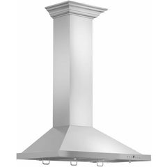 ZLINE Convertible Vent Wall Mount Range Hood in Stainless Steel with Crown Molding - KBCRN
