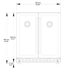 KingsBottle 30" Under Counter Low-E Glass Door Wine and Beer Cooler Combo - KBUSF66BW - The Home Selection