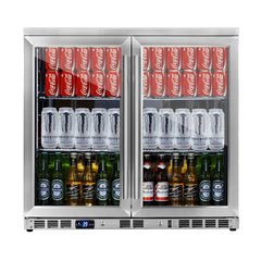 KingsBottle 36" Heating Glass 2 Door Built In Beverage Fridge - KBU56M - The Home Selection