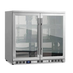 KingsBottle 36" Heating Glass 2 Door Built In Beverage Fridge - KBU56M - The Home Selection