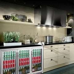 KingsBottle 53" Heating Glass 3 Door Large Beverage Refrigerator - KBU328M - The Home Selection