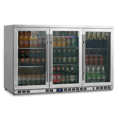 KingsBottle 53" Heating Glass 3 Door Large Beverage Refrigerator - KBU328M - The Home Selection