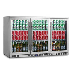 KingsBottle 53" Heating Glass 3 Door Large Beverage Refrigerator - KBU328M - The Home Selection