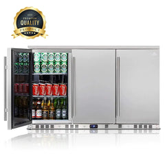 KingsBottle 53" Solid 3-Door Outdoor Beverage Drinks Cooler - KBU328ASD - The Home Selection