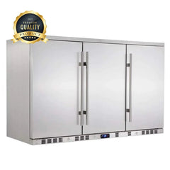 KingsBottle 53" Solid 3-Door Outdoor Beverage Drinks Cooler - KBU328ASD - The Home Selection