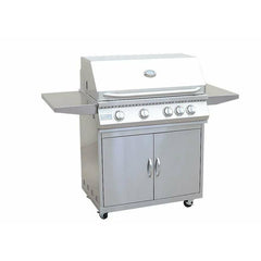 KOKOMO 4 Burner 32 Inch Cart Model BBQ Grill With Locking Casters 304 Stainless Steel - KO-BAK4BG+KO-BAK4BG-C - The Home Selection