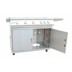 KOKOMO 5 Burner 40 Inch Cart Model BBQ Grill With Locking Casters 304 Stainless Steel - KO-BAK5BG+KO-BAK5BGC - The Home Selection