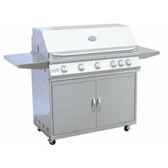 KOKOMO 5 Burner 40 Inch Cart Model BBQ Grill With Locking Casters 304 Stainless Steel - KO-BAK5BG+KO-BAK5BGC - The Home Selection