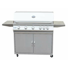 KOKOMO 5 Burner 40 Inch Cart Model BBQ Grill With Locking Casters 304 Stainless Steel - KO-BAK5BG+KO-BAK5BGC - The Home Selection