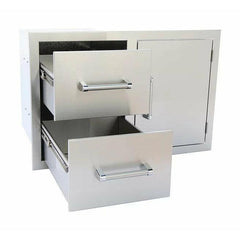 KOKOMO 7 PIECE OUTDOOR KITCHEN PACKAGE DEAL! - KO-4BG-GRDL-CMBO-FRG-VT-IRSB-CVR - The Home Selection