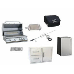 KOKOMO 7 PIECE OUTDOOR KITCHEN PACKAGE DEAL! - KO-4BG-GRDL-CMBO-FRG-VT-IRSB-CVR - The Home Selection