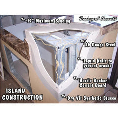 KoKoMo Aruba BBQ Island With 12' x 12' Pergola Built-In BBQ Grill - Aruba12x12Canopy - The Home Selection