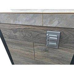 KoKoMo Elite 6' BBQ Island With Built In BBQ Grill Drift Wood Look Siding 30 Inch Doors - ELITE - The Home Selection
