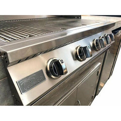 KoKoMo Elite 6' BBQ Island With Built In BBQ Grill Drift Wood Look Siding 30 Inch Doors - ELITE - The Home Selection