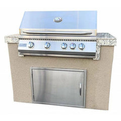 KOKOMO Fiji 4' BBQ Island with 4 Burner Built-In BBQ Grill - FIJI - The Home Selection