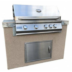 KOKOMO Panama 4' BBQ Island with 4 Burner Built In BBQ Grill - PANAMA - The Home Selection
