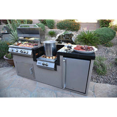 KoKoMo Power Burner 4 Burner 32 inch Built-In Barbeque Grill Island Kitchen Package - KO-PWRBRN-4BG-FRGE - The Home Selection
