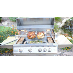 KOKOMO Professional 4 Burner 32 Inch Cart Model BBQ Grill With Lights & Locking Casters - KO-BAK4BG-PRO+KO-BAK4BG-C - The Home Selection