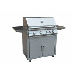 KOKOMO Professional 4 Burner 32 Inch Cart Model BBQ Grill With Lights & Locking Casters - KO-BAK4BG-PRO+KO-BAK4BG-C - The Home Selection