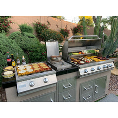KoKoMo Teppanyaki, Griddle, Built-In BBQ Grill with Side Burner, Storage Drawers 7'6" - KO-7'6"-Tep-Side-5-Burn - The Home Selection