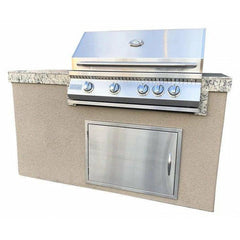 KOKOMO The 5' Maldives BBQ Island with Built In 4 Burner BBQ Grill and Access Door - MALDIVES - The Home Selection