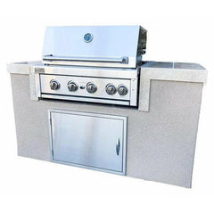KOKOMO The Cayman 5' BBQ Island with 4 Burner Built In BBQ Grill - CAYMAN - The Home Selection
