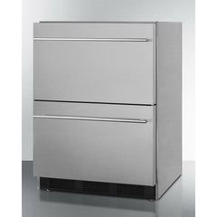 Summit 24" Wide 2-Drawer All-Refrigerator with 3.0 Cu. Ft. Capacity, Adjustable Thermostat, Fan-Forced Cooling - SP6DBS2D7