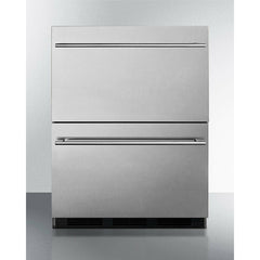 Summit 24" Wide 2-Drawer All-Refrigerator with 3.0 Cu. Ft. Capacity, Adjustable Thermostat, Fan-Forced Cooling - SP6DBS2D7
