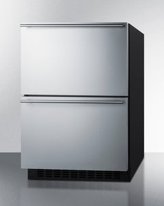 Summit 24" Wide Outdoor 2-Drawer Refrigerator-Freezer, ADA Compliant - ADRF244OS