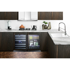 Summit 24" Built-In Wine Cellar with 46 Bottle Capacity, Dual Temperature Zone, Digital Controls, Full Extension Shelves, Reversible Door, Lock, and ADA Compliant: Panel ReadyALWC532PNR