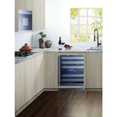 Summit 24" Built-In Wine Cellar with 46 Bottle Capacity, Dual Temperature Zone, Digital Controls, Full Extension Shelves, Reversible Door, Lock, and ADA Compliant: Panel ReadyALWC532PNR
