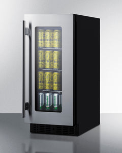Summit 15" Wide Built-In Beverage Center with 1.8 Cu. Ft. Digital Thermostat, Dimmable LED Lighting, Door & Temperature Alarm, Lock, Temperature Memory, ADA Compliant - ASDG1521